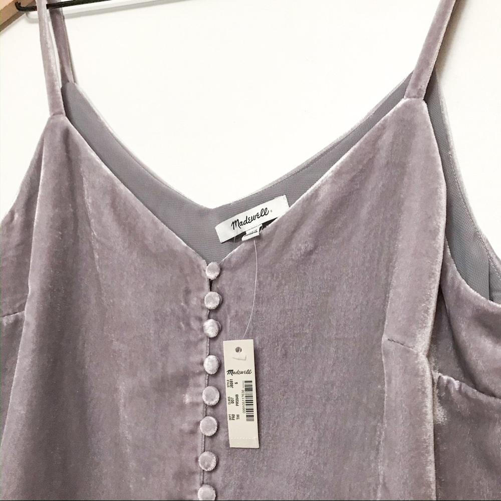NWT MADEWELL Velvet Button-Down Cami - Picture 7 of 8